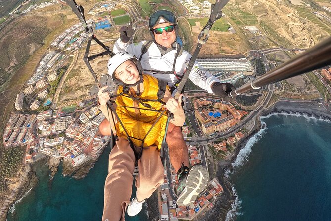 BRONZE tandem paragliding flight in South Tenerife, free pick up - Harness, helmet, and GoPro setup: where the calm begins