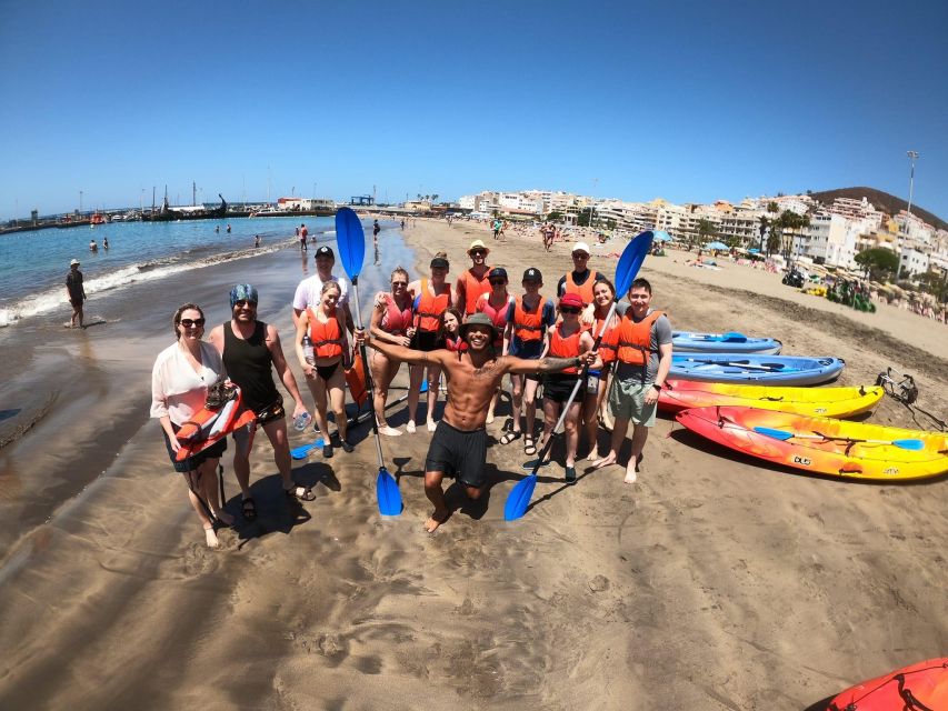 Los Cristianos: Kayaking and Snorkeling with Marine Wildlife - The kayaking portion: coastline views with Teide in the mix