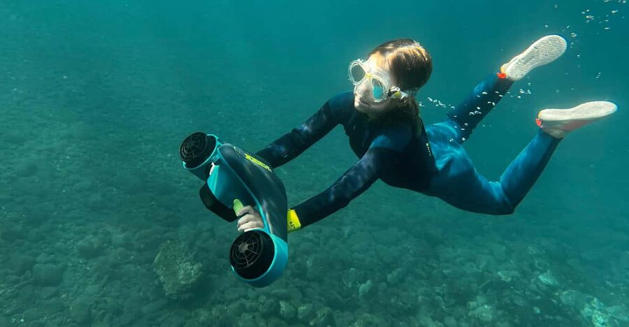 Scooter fun snorcel tour in turtle area - Underwater scooter snorkeling at Abades Beach, what makes it different