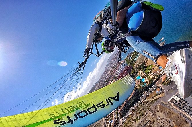 SILVER 1000m paragliding tandem flight above South Tenerife - The takeoff moment: warm air, quick steps, then lift