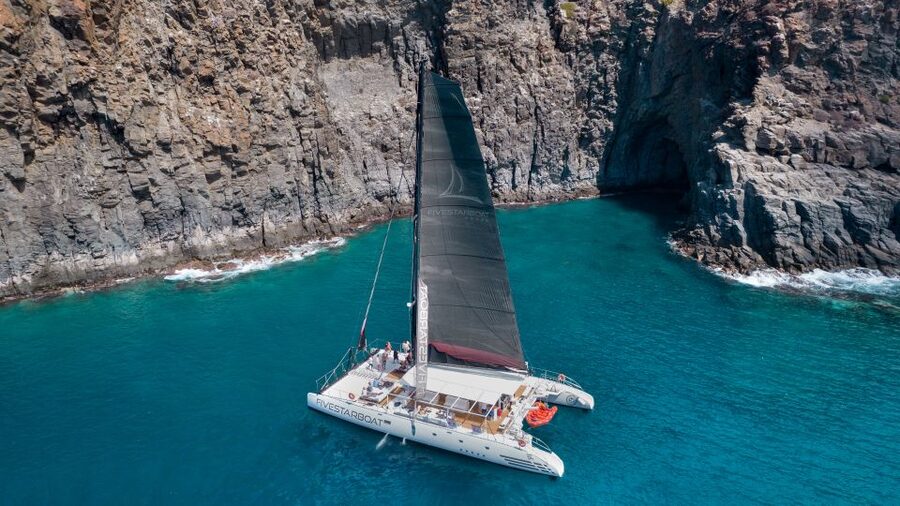 Tenerife: Catamaran Cruise with Brunch and Unlimited Drinks - The route: cliffs, lighthouses, and quick coastline stops